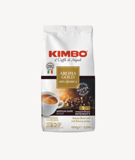 Kimbo szemes kávé - Kávé 3-féle variánssal - Szemes - Kimbo Aroma Gold - 1 kg - 6 db - 1 karton