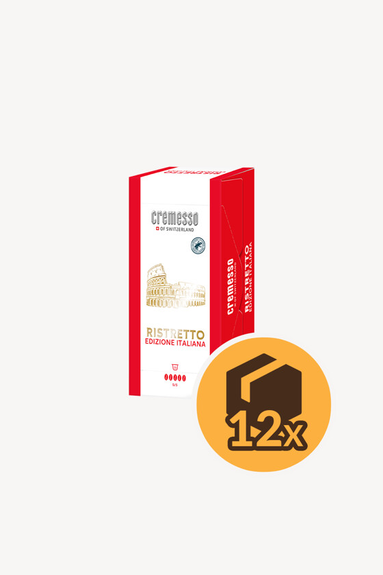 Cremesso kávé - Kávé 3-féle variánssal - Kapszulás - Cremesso kompatibilis - Cremesso Ristretto Edizione Italiana - 16 kapszula - 12 db - 1 karton