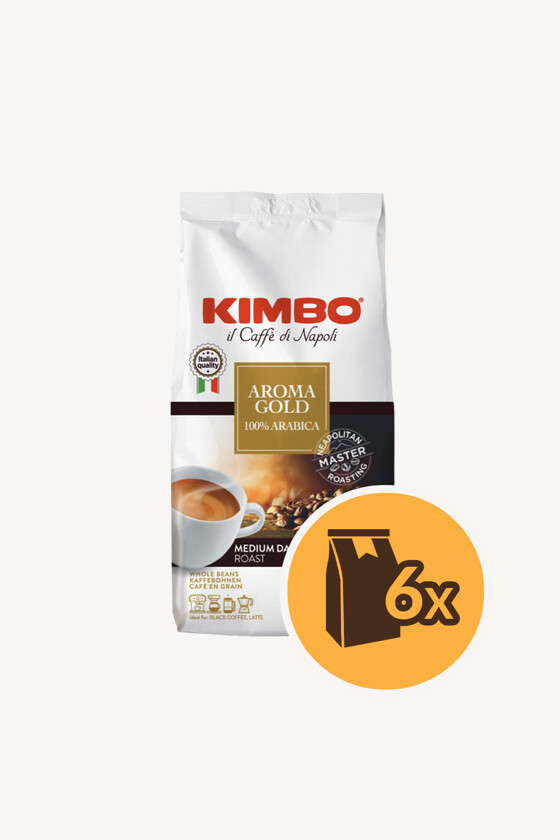 Kimbo szemes kávé - Kávé 3-féle variánssal - Szemes - Kimbo Aroma Gold - 1 kg - 6 db - 1 karton