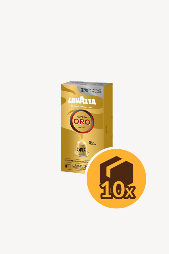 Lavazza kávé - Kávé 3-féle variánssal - Kapszulás - Nespresso kompatibilis - Lavazza Espresso Maestro Qualitá Oro Aluminium - 10 kapszula - 10 db - 1 karton