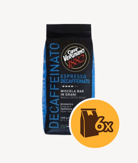 Caffé Vergnano Espresso Decaffeinato szemes kávé - 6 x 1 kg - 6 csomag/karton - 1 karton