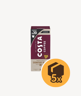 Costa Coffee Signature Blend Espresso Nespresso kompatibilis kapszulás kávé - 5 x 20 kapszula - 5 doboz/karton - 1 karton