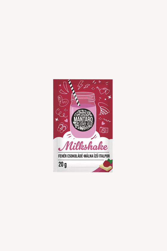 Mantaro kávé - Kávé 3-féle variánssal - Italpor - Mantaro fehércsokoládé-málna ízű milkshake italpor - 25 g - 1 db