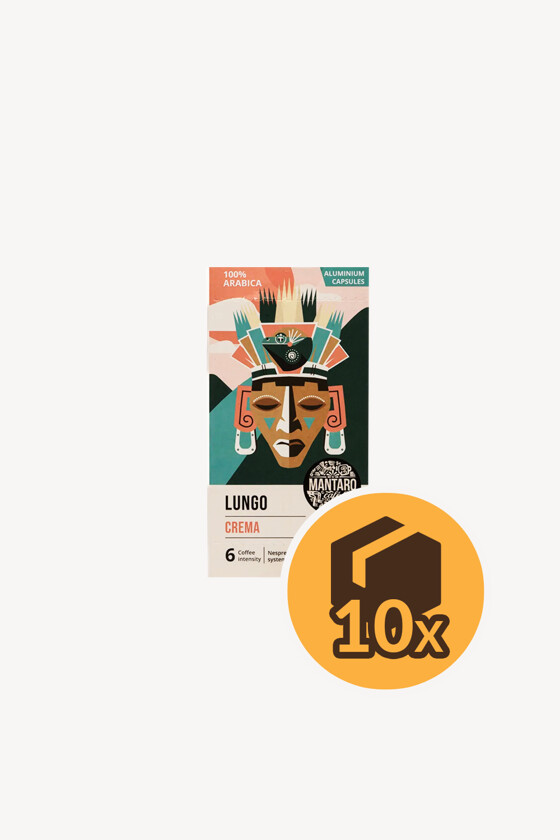 Mantaro kávé - Kávé 3-féle variánssal - Kapszulás - Nespresso kompatibilis - Mantaro Lungo Crema - 10 kapszula - 10 db - 1 karton