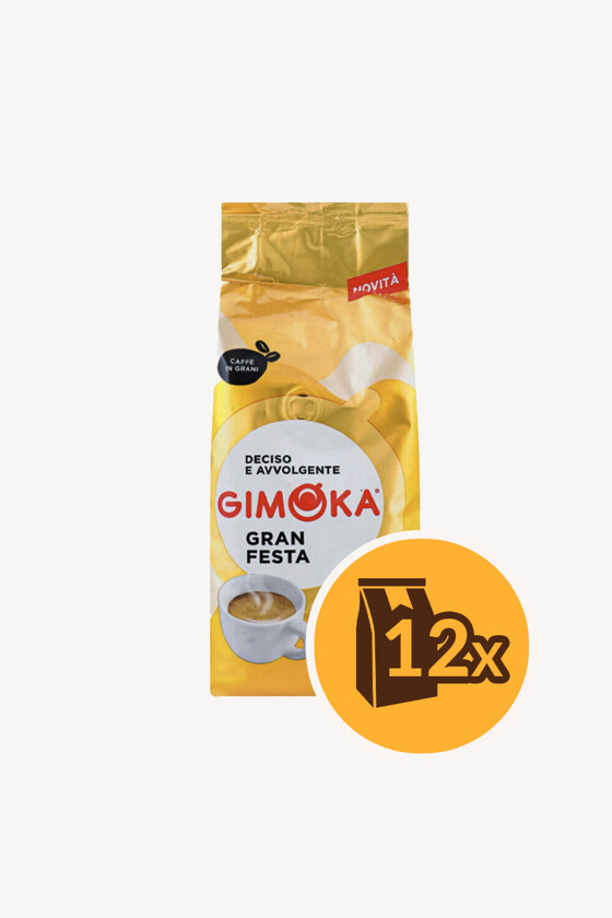 Gimoka kávé - Kávé 3-féle variánssal - Szemes - Gimoka Gran Festa - 1 kg - 12 db - 1 karton