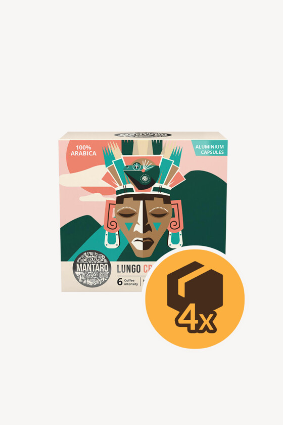 Mantaro kávé - Kávé 3-féle variánssal - Kapszulás - Nespresso kompatibilis - Mantaro Lungo Crema - 45 kapszula - 4 db - 1 karton