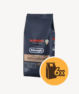 Kimbo Delonghi Espresso Arabica szemes kávé - 6 x 1 kg - 6 csomag/karton - 1 karton