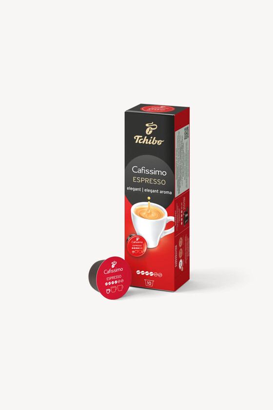 Tchibo kávé - Kávé 3-féle variánssal - Kapszulás - Tchibo Cafissimo kompatibilis - Tchibo Cafissimo Espresso elegant - 10 kapszula - 1 db