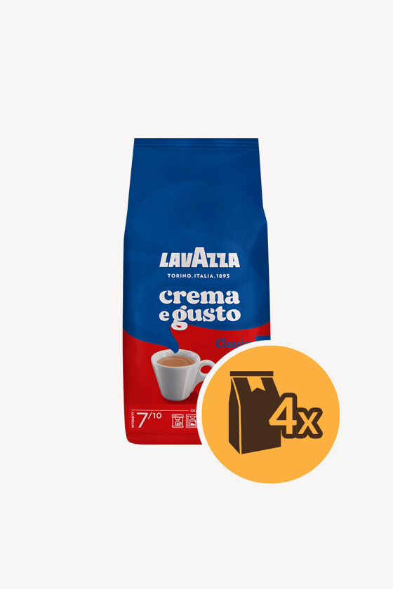 Lavazza kávé - Kávé 3-féle variánssal - Szemes - Lavazza Crema e Gusto Classico - 1 kg - 4 db - 1 karton