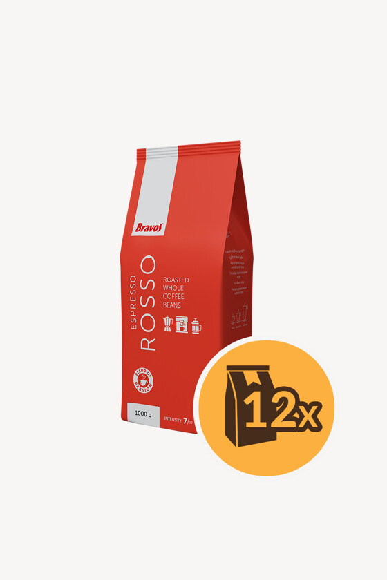 Bravos kávé - Kávé 3-féle variánssal - Szemes - Bravos Classic Rosso - 1 kg - 12 db - 1 karton