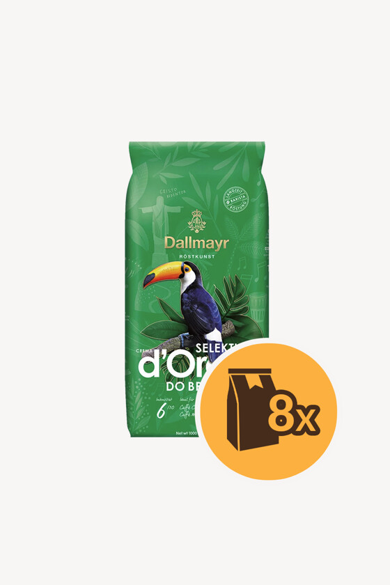 Dallmayr kávé - Kávé 3-féle variánssal - Szemes - Dallmayr Crema d’Oro Brasil - 1 kg - 8 db - 1 karton