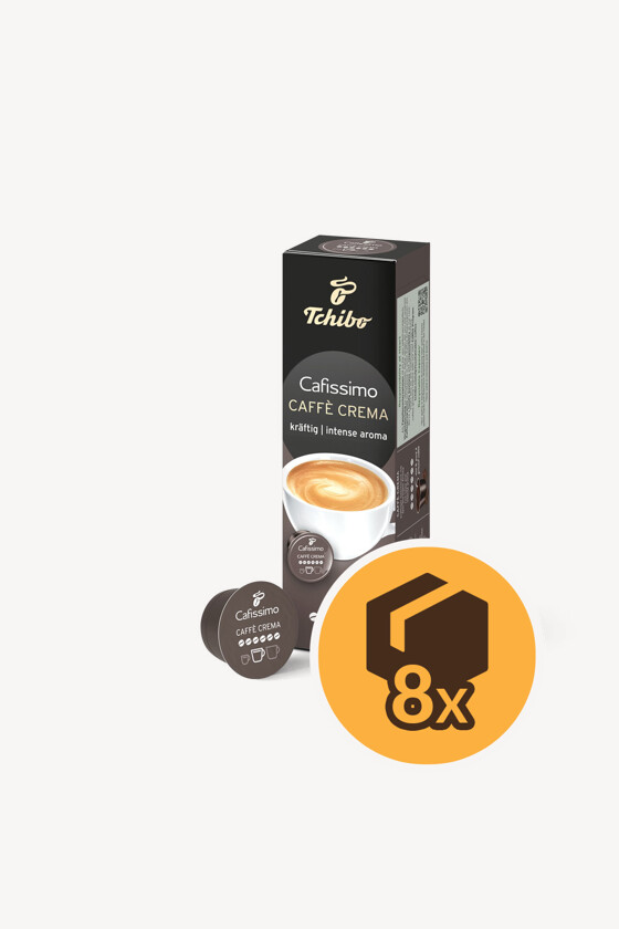 Tchibo kávé - Kávé 3-féle variánssal - Kapszulás - Tchibo Cafissimo kompatibilis - Tchibo Cafissimo Caffé Crema Intense - 10 kapszula - 8 db - 1 karton