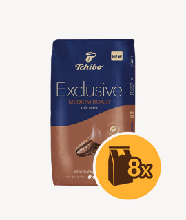 Tchibo Exclusive Medium szemes kávé - 8 x 1 kg - 8 csomag/karton - 1 karton
