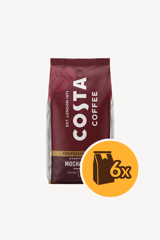 Costa Coffee kávé - Kávé 3-féle variánssal - Szemes - Costa Coffee Signature Blend Mocha Italia Dark Roast - 1 kg - 6 db - 1 karton