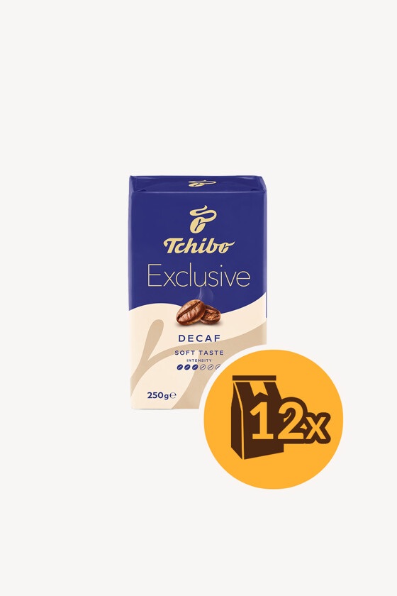 Tchibo kávé - Kávé 3-féle variánssal - Őrölt - Tchibo Exclusive Decaf - 250 g - 12 db - 1 karton