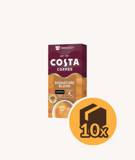 Costa Coffee Signature Blend Espresso Nespresso kompatibilis kapszulás kávé - 10 x 10 kapszula - 10 doboz/karton - 1 karton