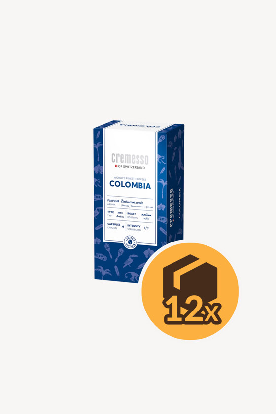 Cremesso kávé - Kávé 3-féle variánssal - Kapszulás - Cremesso kompatibilis - Cremesso Worlds Finest Coffee Colombia - 16 kapszula - 12 db - 1 karton