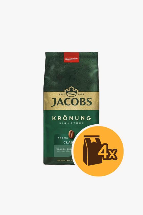 Jacobs kávé - Kávé 3-féle variánssal - Szemes - Jacobs Krönung - 1 kg - 4 db - 1 karton