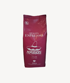 Amigos Caffé kávé - Kávé 3-féle variánssal - Szemes - Amigos Caffé Qualitá Espresso - 1 kg - 12 db - 1 karton
