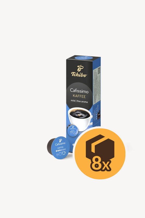 Tchibo kávé - Kávé 3-féle variánssal - Kapszulás - Tchibo Cafissimo kompatibilis - Tchibo Cafissimo Caffé Fine - 10 kapszula - 8 db - 1 karton