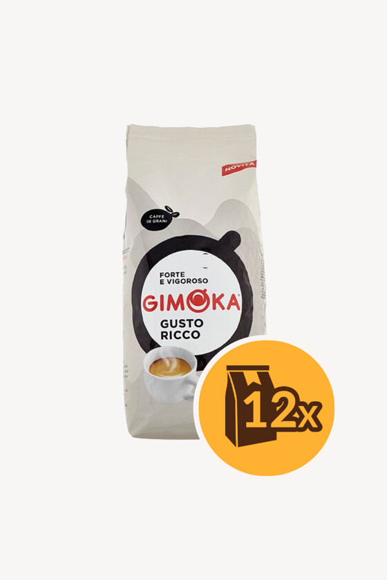 Gimoka kávé - Kávé 3-féle variánssal - Szemes - Gimoka Gusto Ricco - 1 kg - 12 db - 1 karton