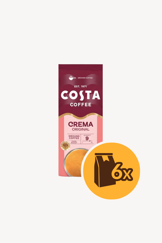 Costa Coffee kávé - Kávé 3-féle variánssal - Szemes - Costa Coffee Caffé Crema Blend - 1 kg - 6 db - 1 karton