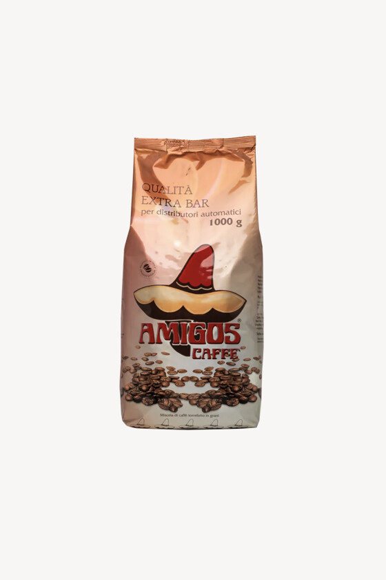 Amigos Caffé kávé - Kávé 3-féle variánssal - Szemes - Amigos Caffé Qualitá Extra Bar - 1 kg - 12 db - 1 karton