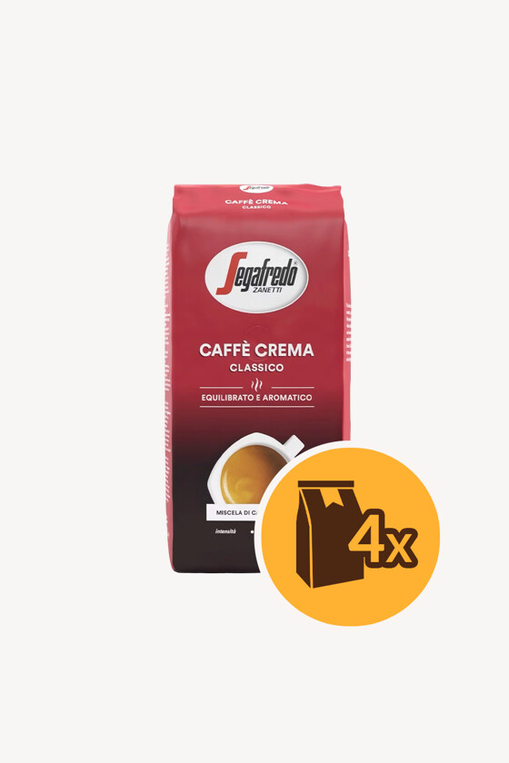Segafredo kávé - Kávé 3-féle variánssal - Szemes - Segafredo Caffé Crema Classico - 1 kg - 4 db - 1 karton