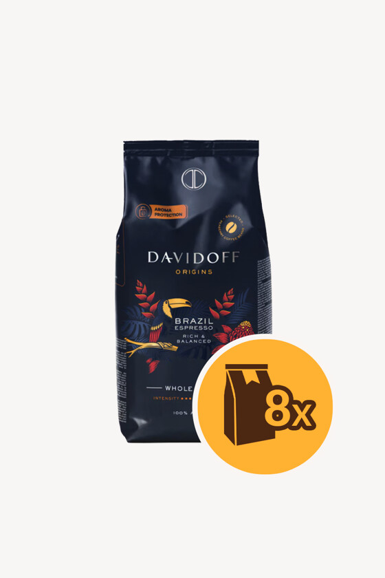 Davidoff kávé - Kávé 3-féle variánssal - Szemes - Davidoff Origins Brazil - 1 kg - 8 db - 1 karton