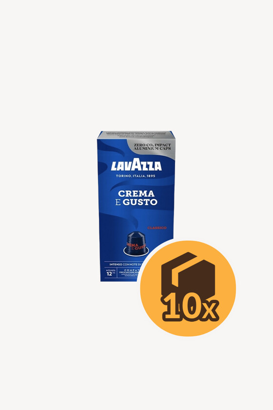 Lavazza kávé - Kávé 3-féle variánssal - Kapszulás - Nespresso kompatibilis - Lavazza Crema e Gusto Classico Aluminium - 10 kapszula - 10 db - 1 karton