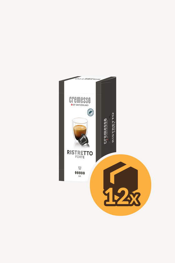 Cremesso kávé - Kávé 3-féle variánssal - Kapszulás - Cremesso kompatibilis - Cremesso Ristretto Forte - 16 kapszula - 12 db - 1 karton