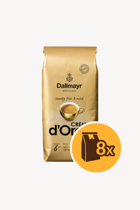 Dallmayr kávé - Kávé 3-féle variánssal - Szemes - Dallmayr Crema d’Oro - 1 kg - 8 db - 1 karton