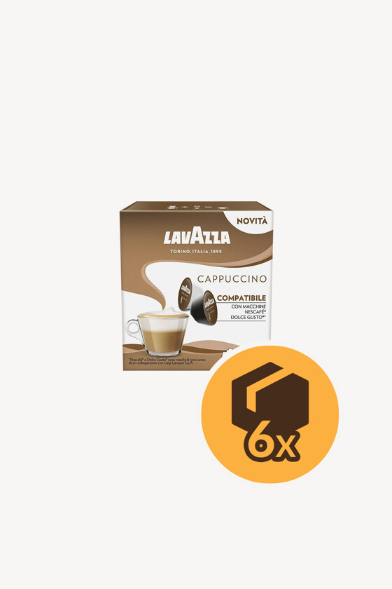 Lavazza kávé - Kávé 3-féle variánssal - Kapszulás - Dolce Gusto kompatibilis - Lavazza Espresso Cappuccino - 16 kapszula - 6 db - 1 karton