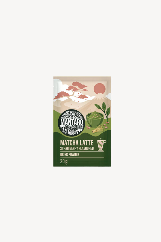 Mantaro latte italpor - Italpor - Italpor - Mantaro matcha latte eper ízű tej- és zöldtea alapú italpor - 20 g - 1 db
