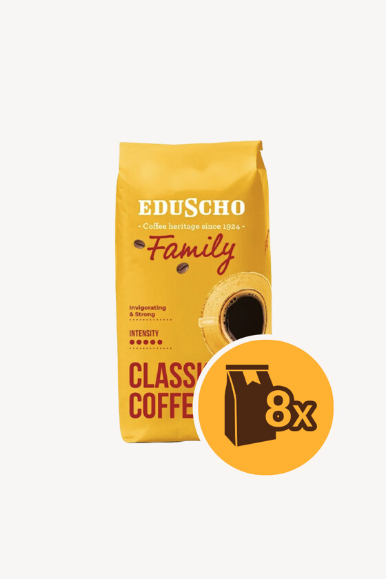 Eduscho kávé - Kávé 3-féle variánssal - Szemes - Eduscho Family - 1 kg - 8 db - 1 karton