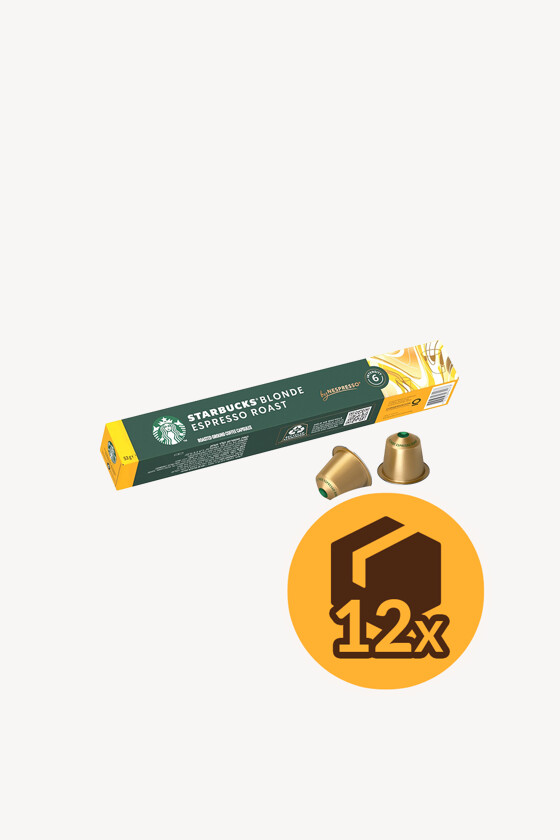 Starbucks kávé - Kávé 3-féle variánssal - Kapszulás - Nespresso kompatibilis - Starbucks Blonde Espresso Roast - 10 kapszula - 12 db - 1 karton