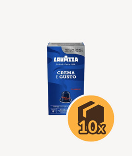 Lavazza Nespresso Crema e Gusto Classico Aluminium kapszulás kávé - 10 x 10 kapszula - 10 doboz/karton - 1 karton