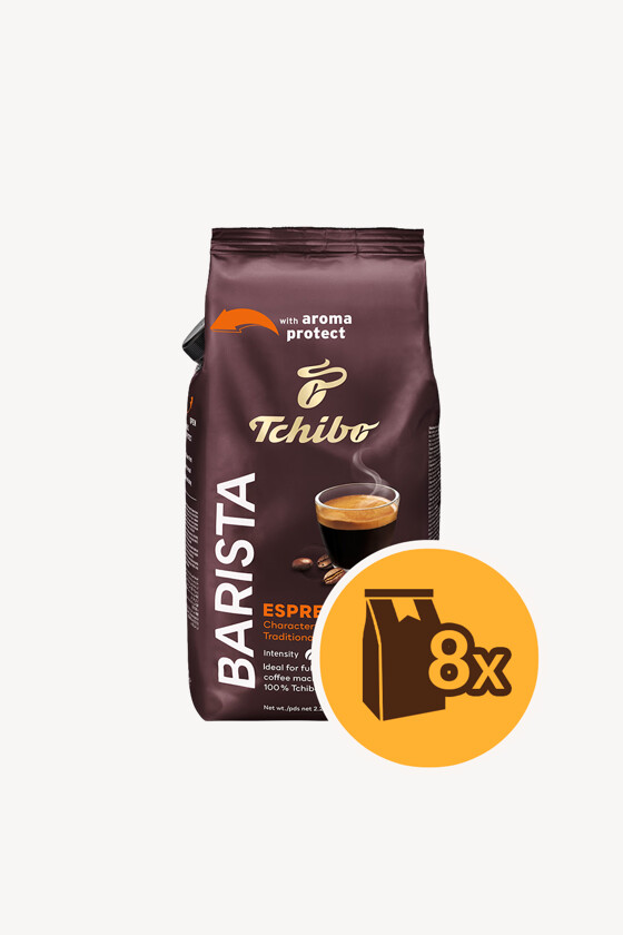 Tchibo kávé - Kávé 3-féle variánssal - Szemes - Tchibo Barista Espresso - 1 kg - 8 db - 1 karton