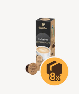Tchibo Cafissimo Decaffeinato koffeinmentes kapszulás kávé - 8 x 10 kapszula - 8 doboz/karton - 1 karton