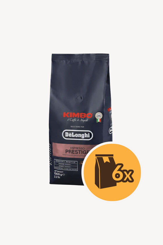 Kimbo Delonghi szemes kávé - Kávé 3-féle variánssal - Szemes - Kimbo Delonghi Espresso Prestige - 1 kg - 6 db - 1 karton