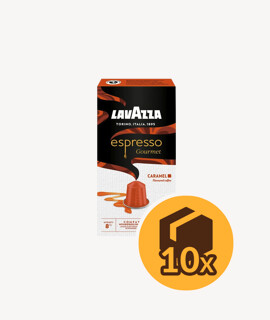 Lavazza Nespresso Espresso Gourmet Caramel Aluminium kapszulás kávé - 10 x 10 kapszula - 10 doboz/karton - 1 karton