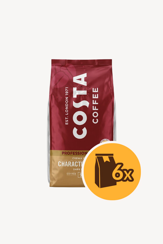 Costa Coffee kávé - Kávé 3-féle variánssal - Szemes - Costa Coffee Character Roast Crema Gold - 1 kg - 6 db - 1 karton
