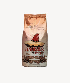 Amigos Caffé kávé - Kávé 3-féle variánssal - Szemes - Amigos Caffé Qualitá Extra Bar - 1 kg - 12 db - 1 karton