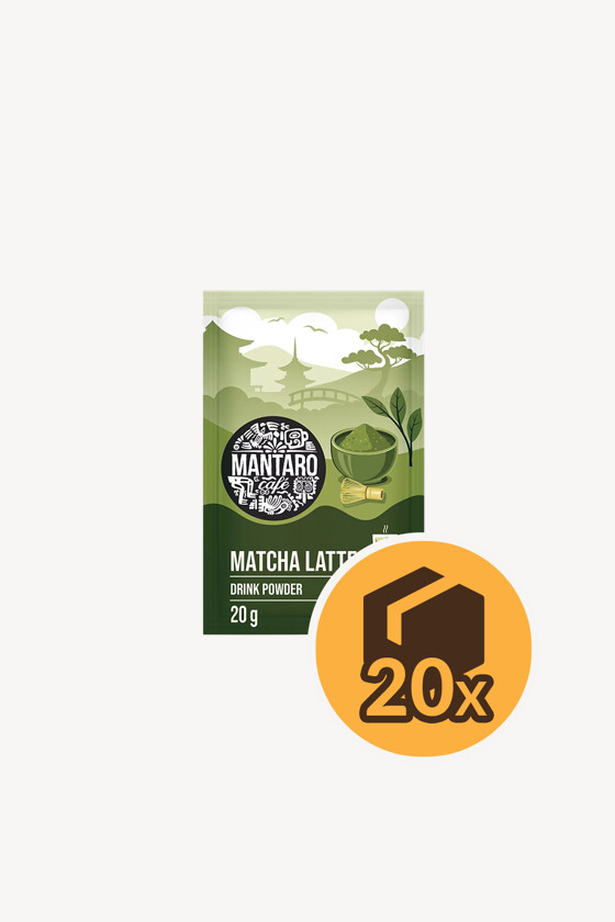 Mantaro latte italpor - Italpor - Italpor - Mantaro matcha latte tej- és zöldtea alapú italpor - 20 g - 20 db - 1 karton