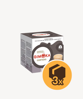 Gimoka Cortado Dolce Gusto kompatibilis kapszulás kávé - 3 x 16 kapszula - 3 doboz/karton - 1 karton