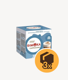 Gimoka Cappuccino Dolce Gusto kompatibilis kapszulás kávé - 3 x 16 kapszula - 3 doboz/karton - 1 karton