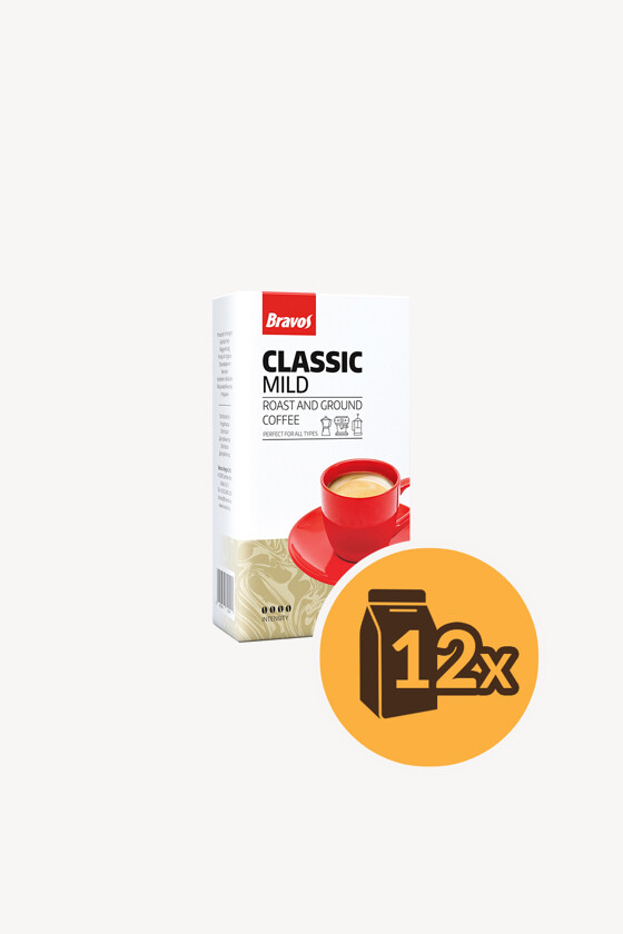 Bravos kávé - Kávé 3-féle variánssal - Őrölt - Bravos Classic Mild - 250 g - 12 db - 1 karton
