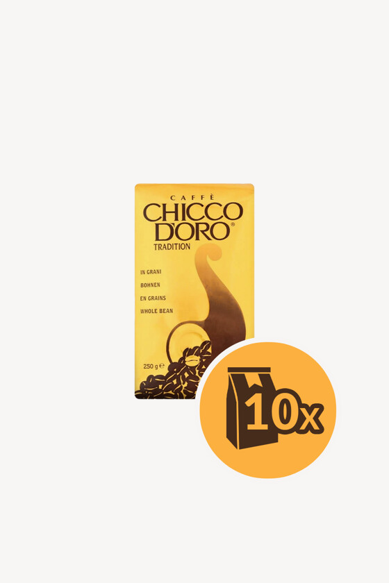 Chicco d'Oro kávé - Kávé 3-féle variánssal - Szemes - Chicco d'Oro Tradition - 250 g - 10 db - 1 karton