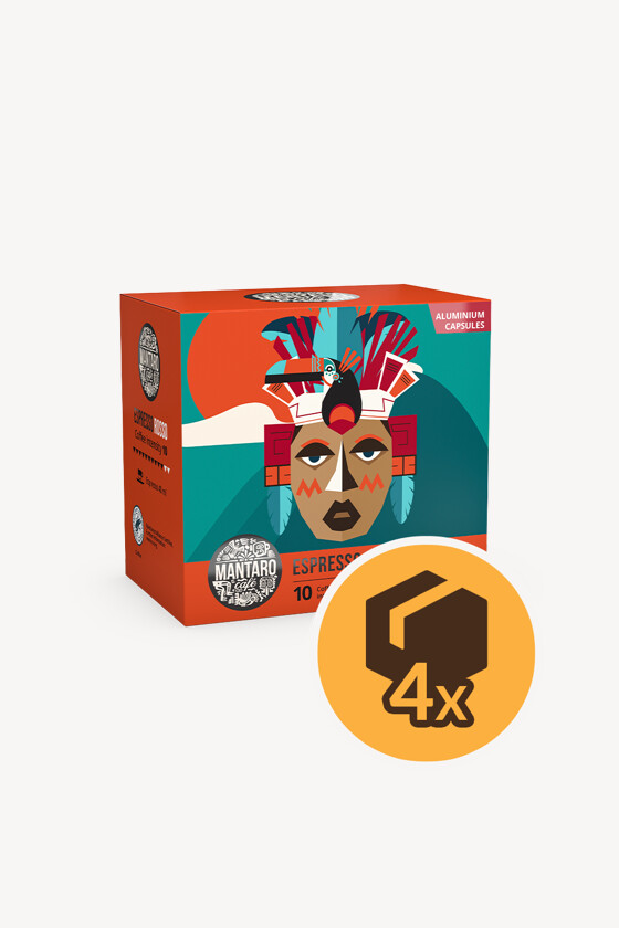 Mantaro kávé - Kávé 3-féle variánssal - Kapszulás - Nespresso kompatibilis - Mantaro Espresso Rosso - 45 kapszula - 4 db - 1 karton