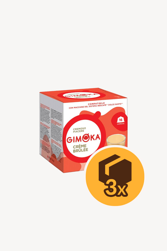 Gimoka kávé - Kávé 3-féle variánssal - Kapszulás - Dolce Gusto kompatibilis - Gimoka Créme Brülée - 16 kapszula - 3 db - 1 karton